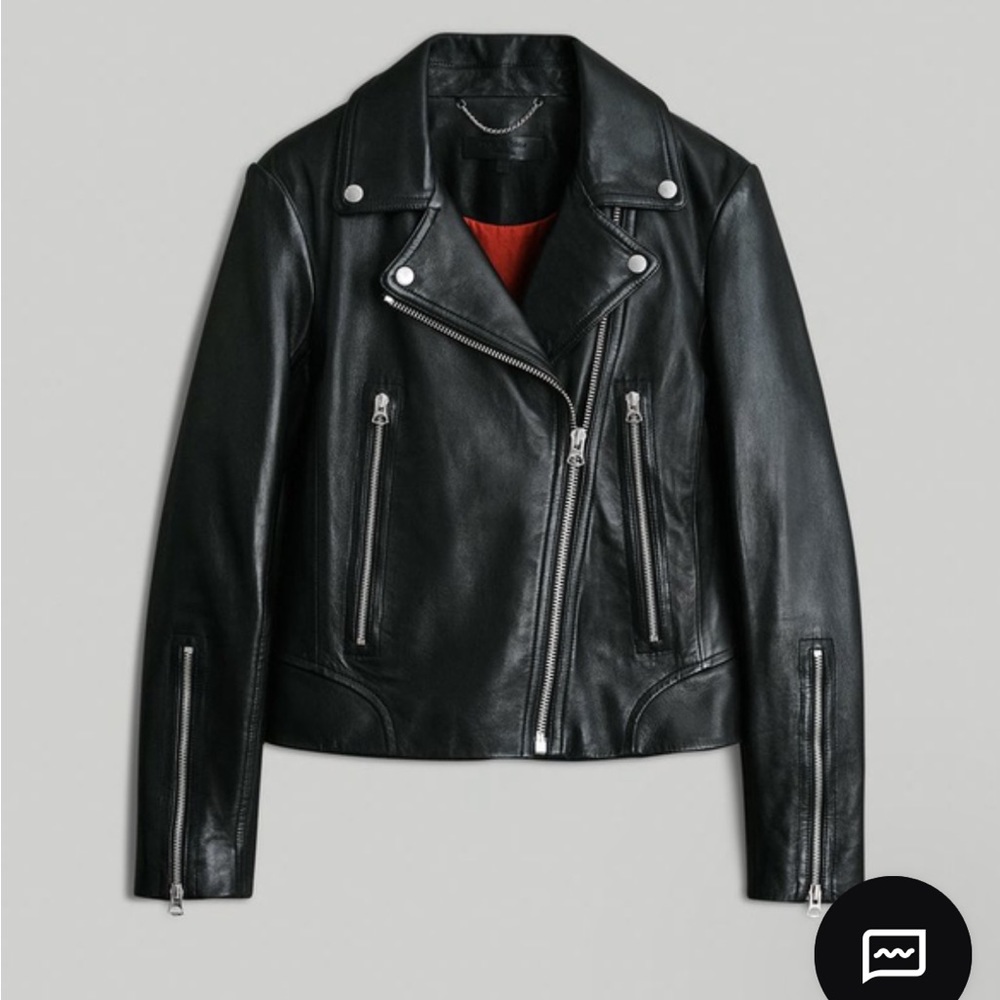 Rag and Bone Mack Leather Black Biker Jacket new with Tags size L